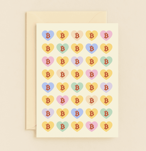 Celebrate Valentine's Day with "Crypto Love: Heartfelt Bitcoin Edition," featuring colorful heart shapes and playful Bitcoin-themed puns for your crypto-loving sweetheart.