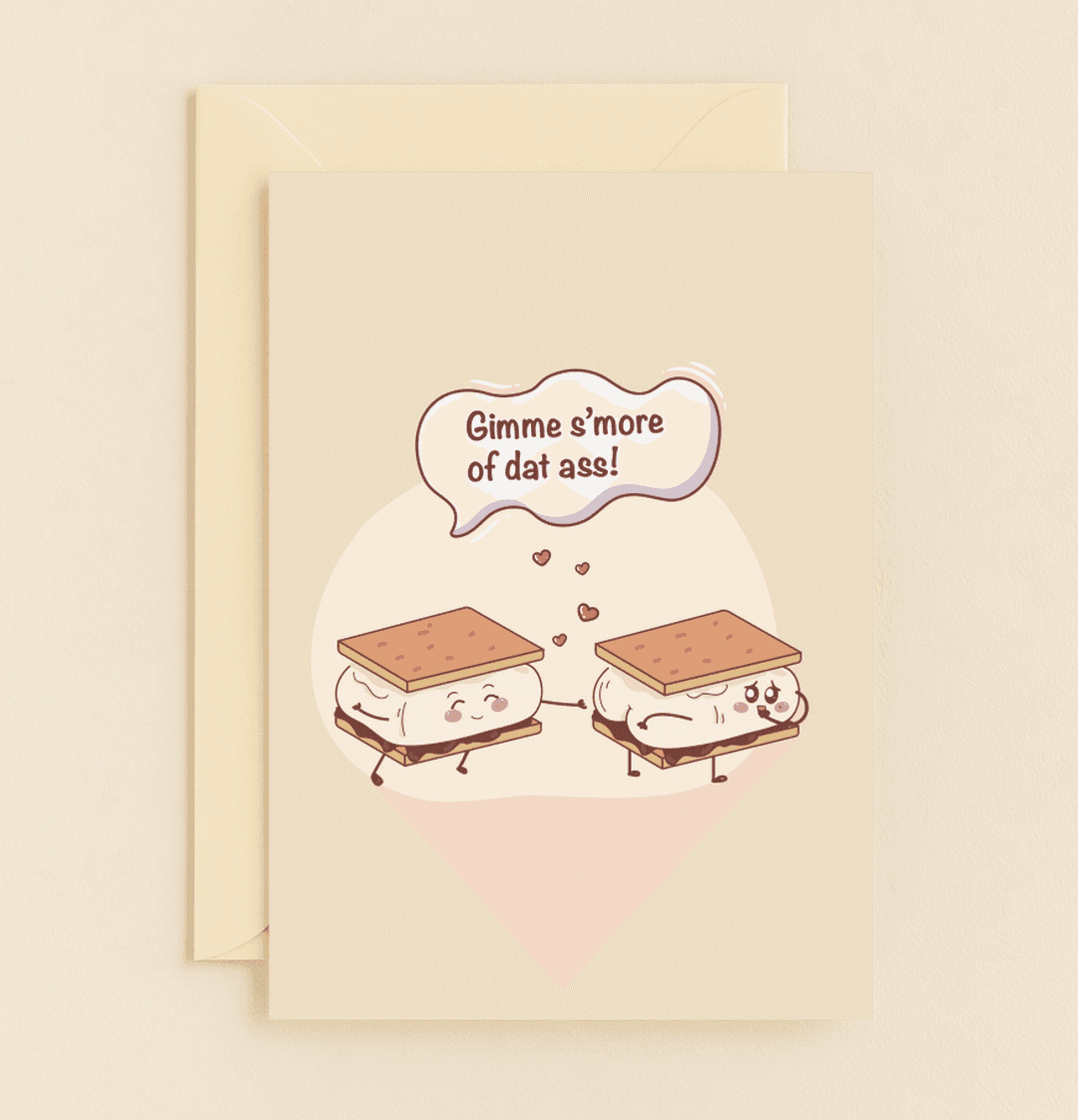 Spread sweet laughter this Valentine's Day with a playful s'mores card featuring punny humor and adorable cartoon treats.