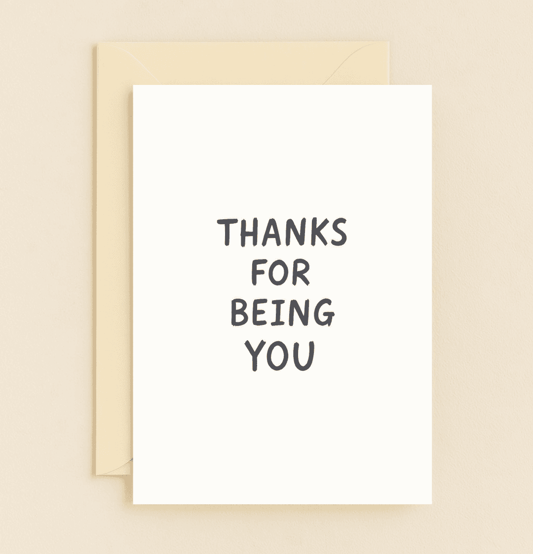 Express genuine gratitude with our minimalist thank you card, featuring bold text on a crisp white background for a heartfelt and simple appreciation.