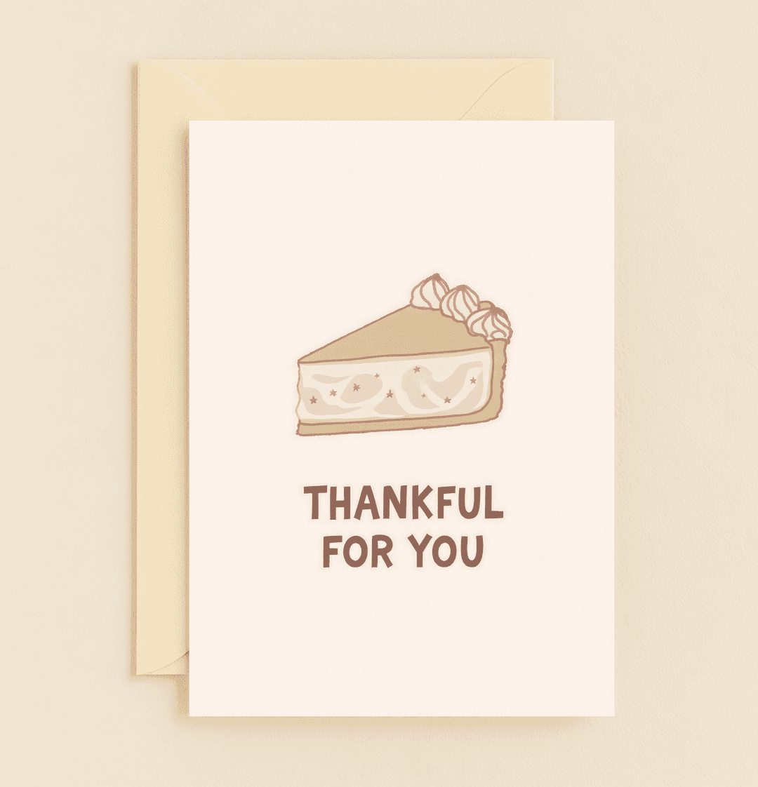 Express heartfelt thanks with this delightful card featuring a festive pie slice, whipped cream, and sprinkles, perfect for sharing sweet gratitude.