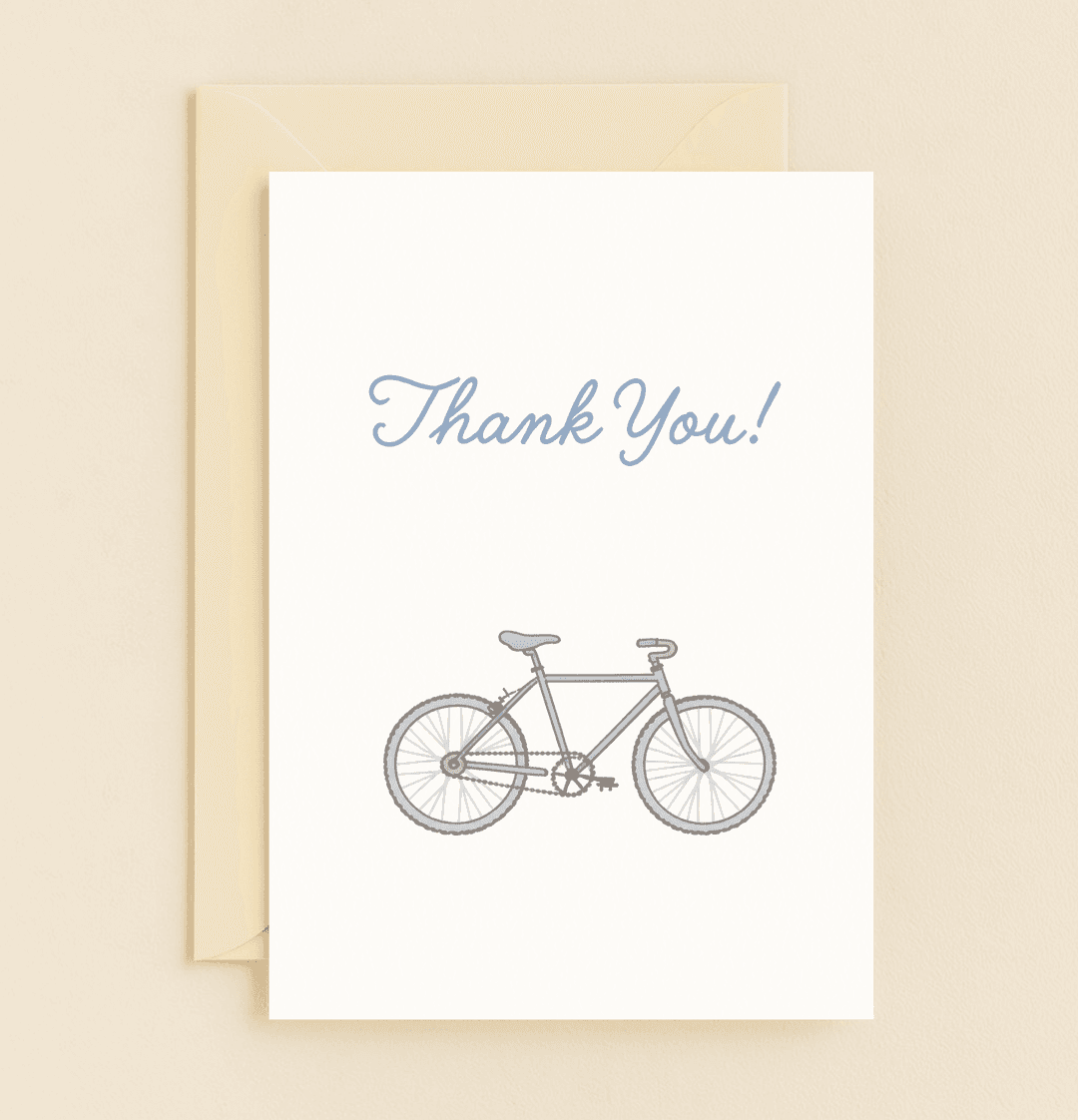 Send heartfelt thanks with the "Pedal-Powered Gratitude Express," featuring a charming bicycle illustration and a touch of observational humor.