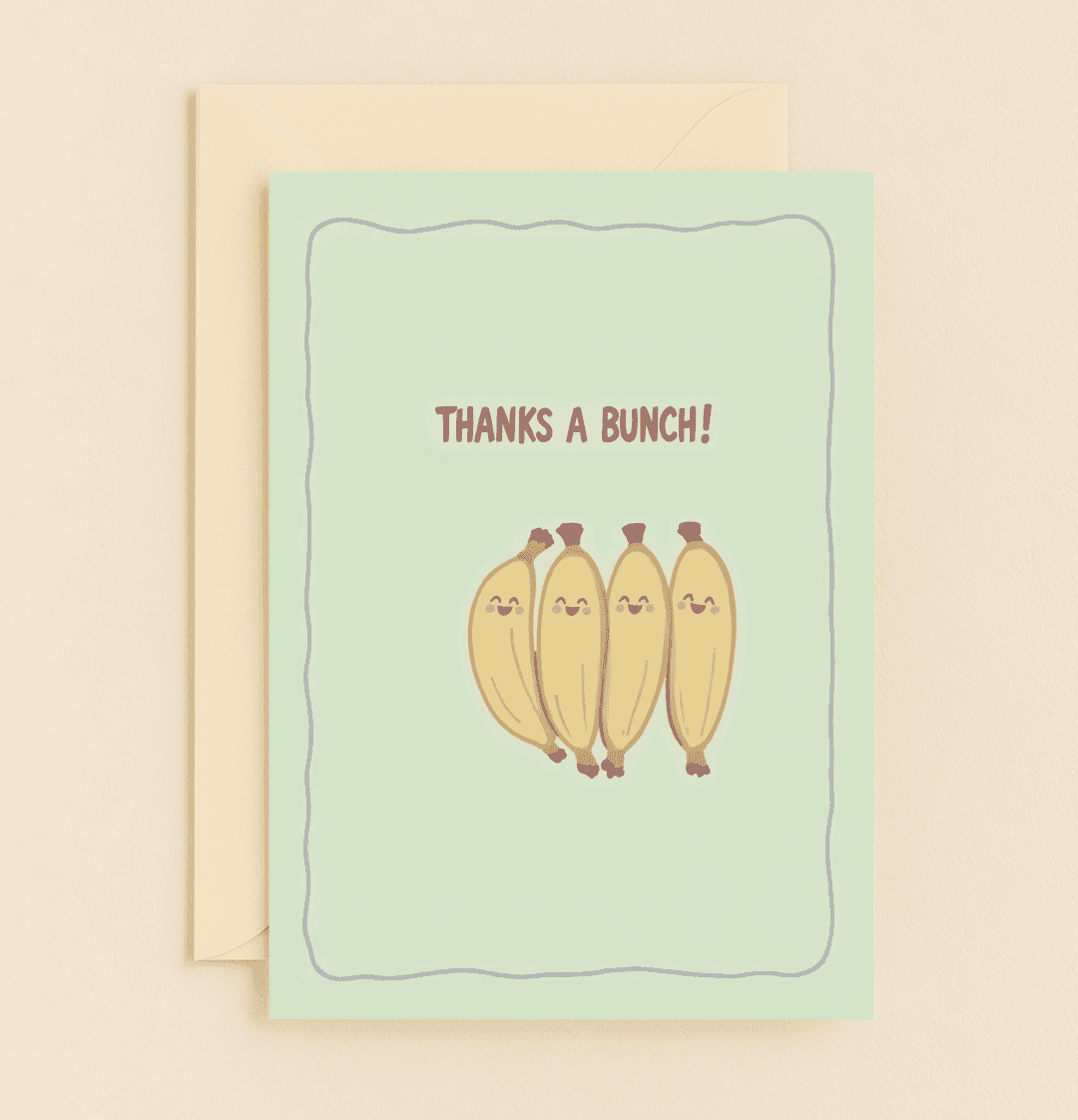 Express thanks with a smile using this whimsical card featuring adorable bananas and playful puns, perfect for showing your gratitude with charm.
