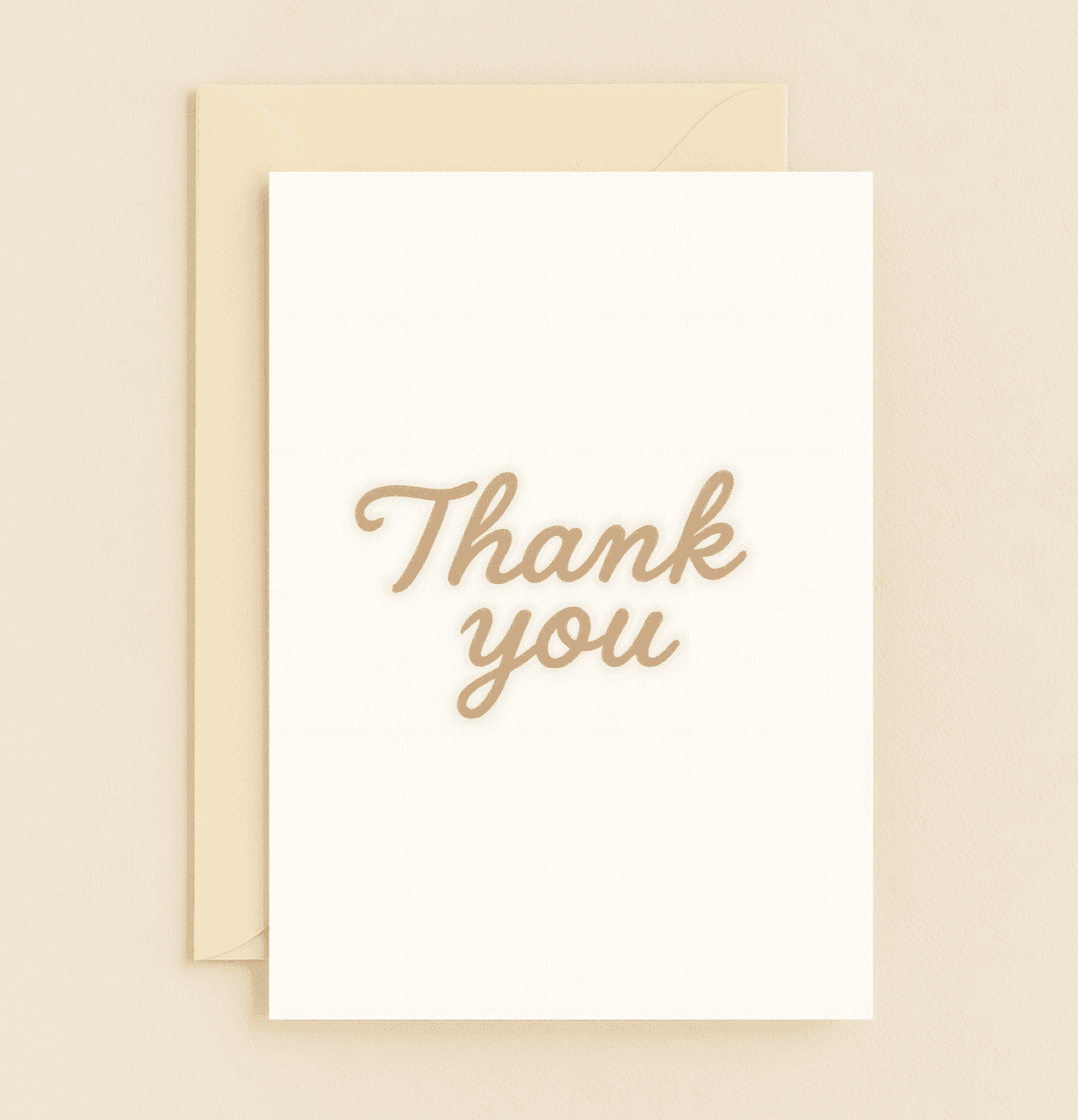 Express your appreciation with a handcrafted touch through this elegant greeting card, featuring "Thank you" in textured cursive on a simple background.