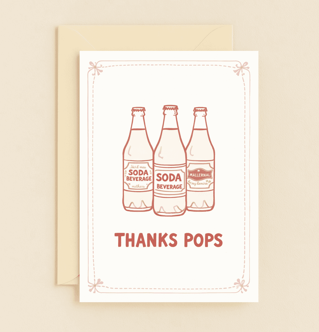 Celebrate Father's Day with a playful soda-themed card featuring charming bottle illustrations and witty appreciation for Dad.