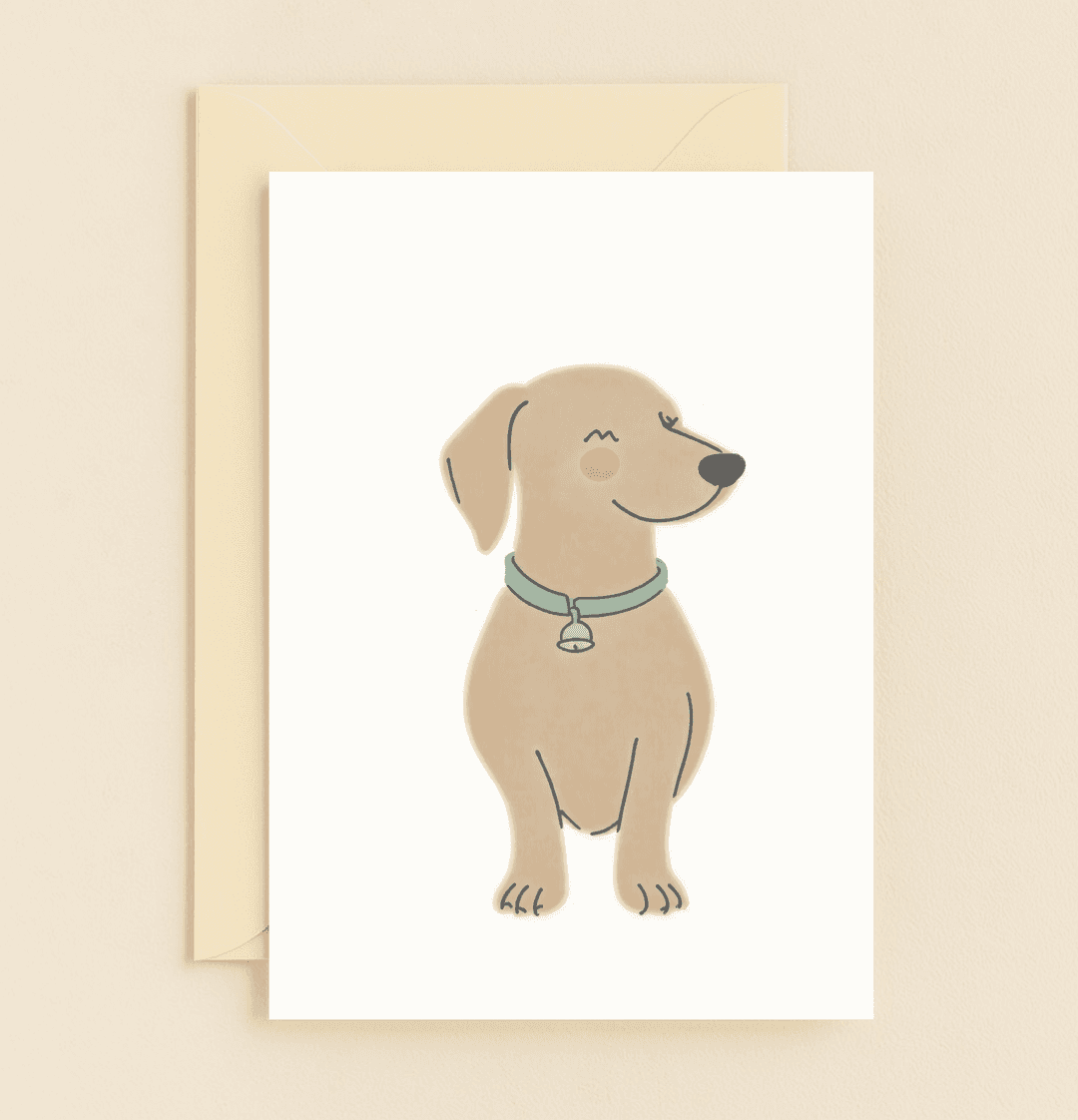 Express your gratitude with a smile using this charming dog-themed card, featuring playful wordplay and an adorable pup in a teal collar with a silver bell.