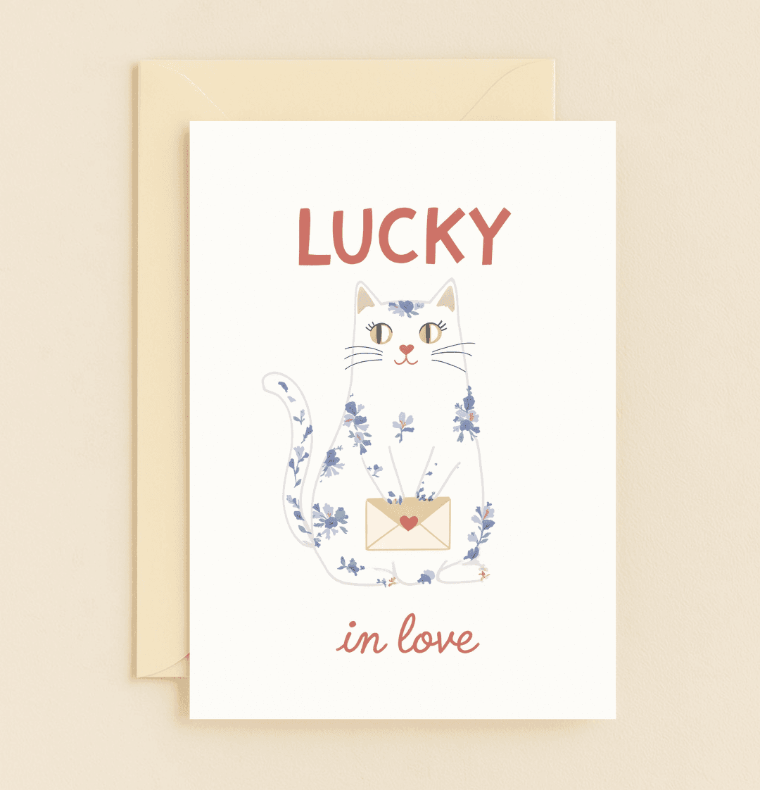 Celebrate your anniversary with this charming cat-themed card, featuring playful wordplay and a whimsical design of love, flowers, and heartfelt elegance.