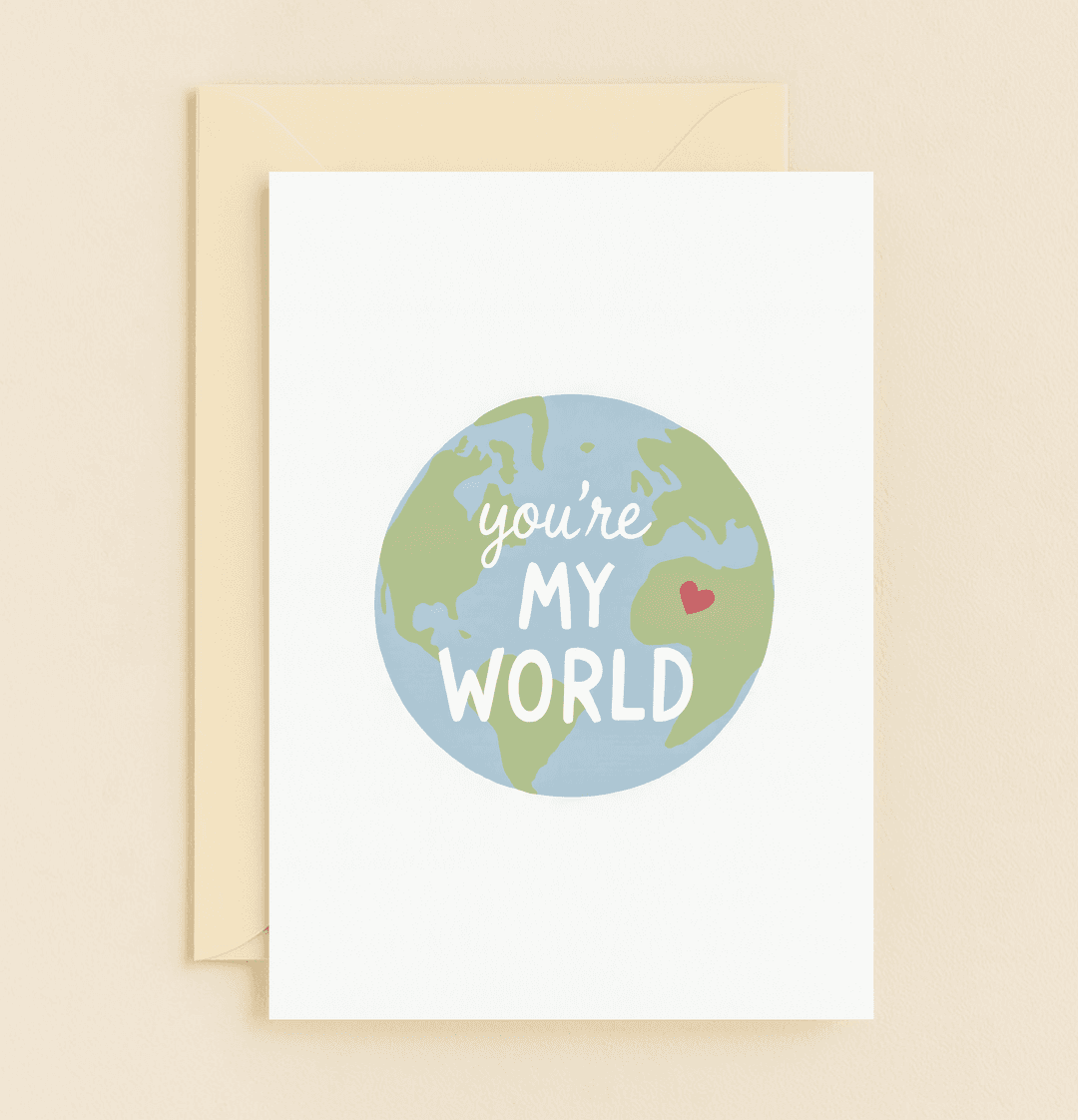 Celebrate your anniversary with this charming card, featuring a playful Earth design and heartfelt message, perfect for expressing your deep connection and love.
