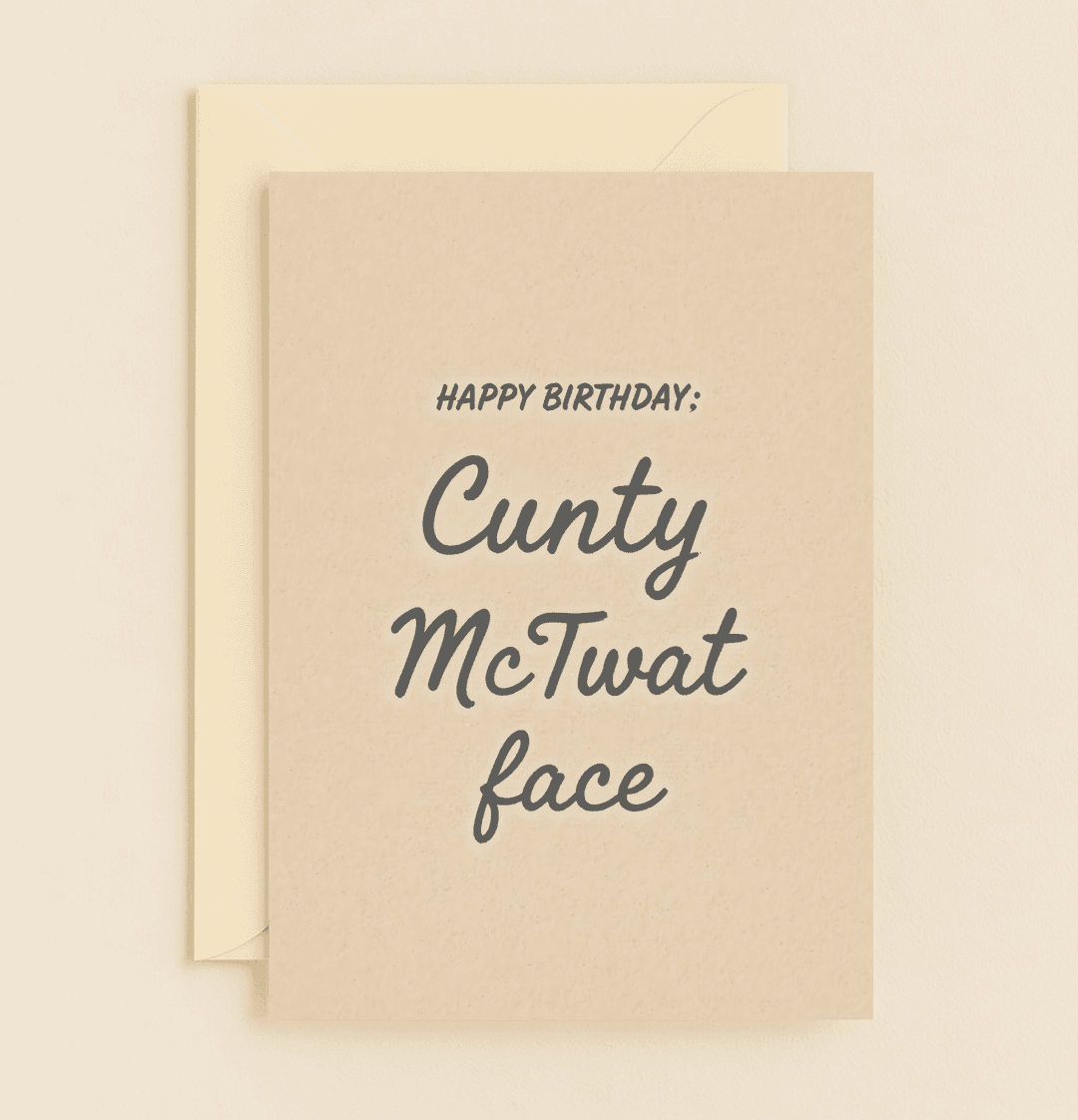 Celebrate with a cheeky twist using the "Sassy Birthday Bash" card, featuring bold text and a delightfully irreverent message for the sarcastic at heart.