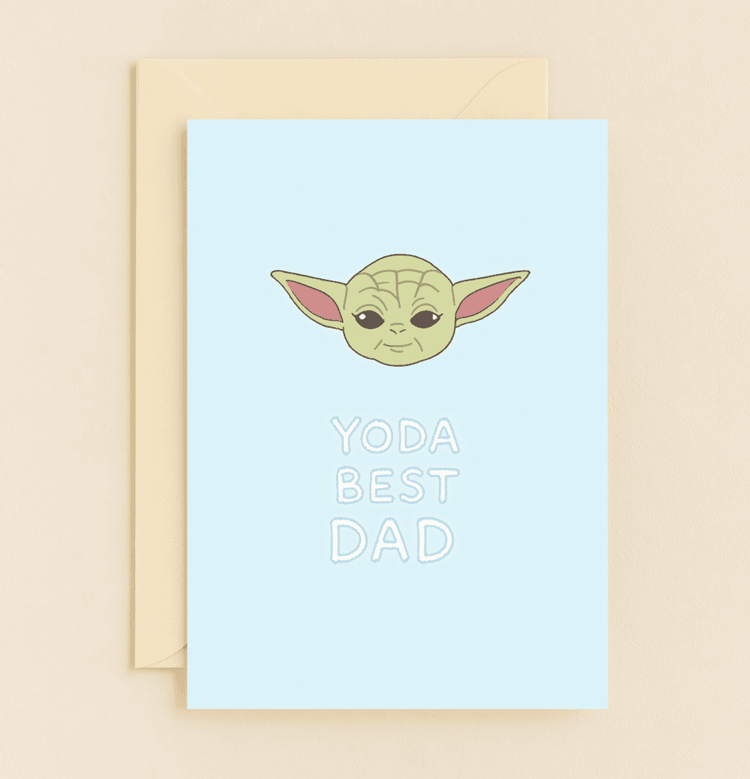 Celebrate Father's Day with a playful "Yoda Best Dad" card, featuring a charming sci-fi twist for Star Wars-loving dads.