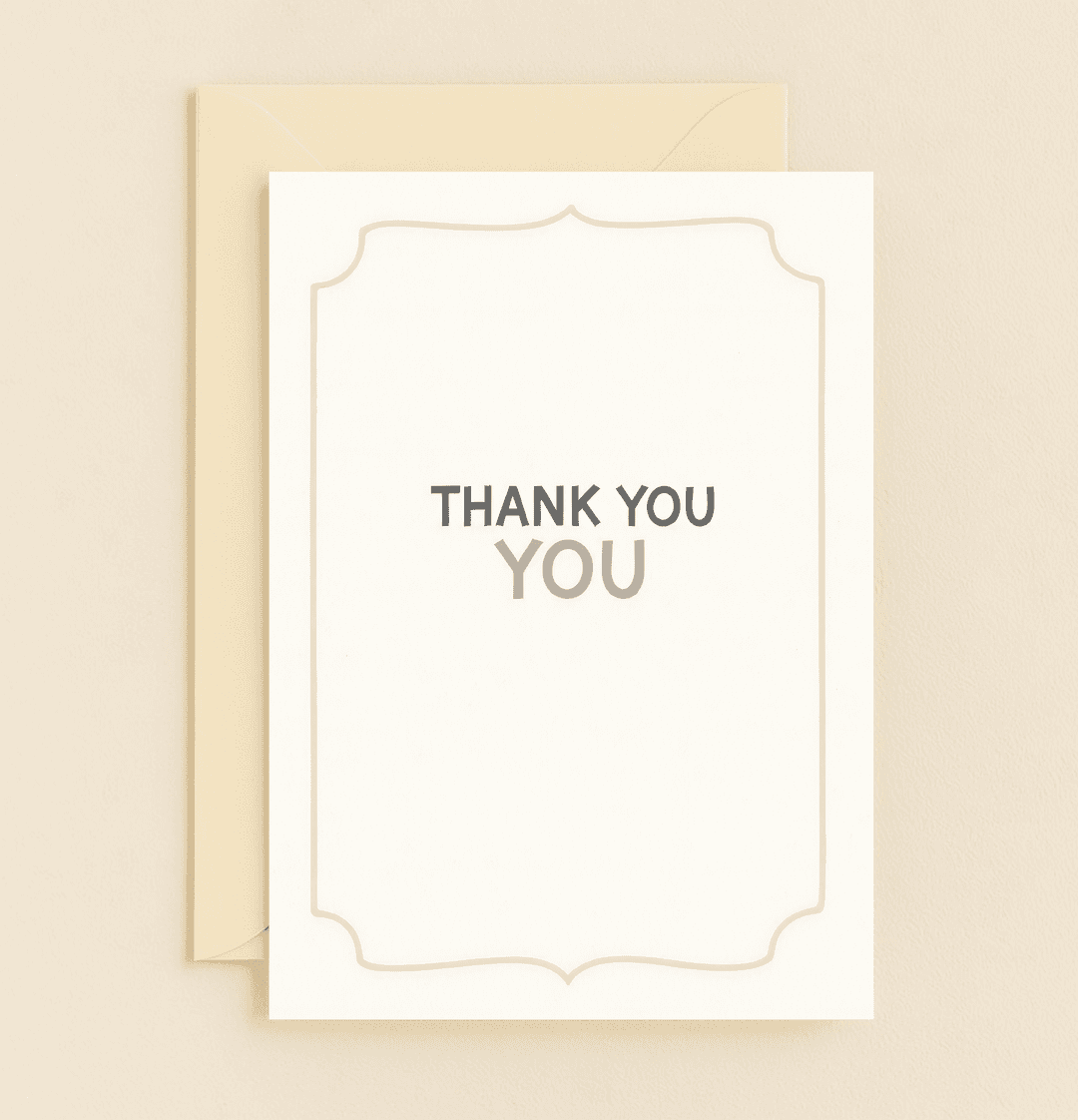 Express gratitude with our "A Heartfelt Thanks for You" card, featuring a minimalist design, elegant border, and striking black and brown text.