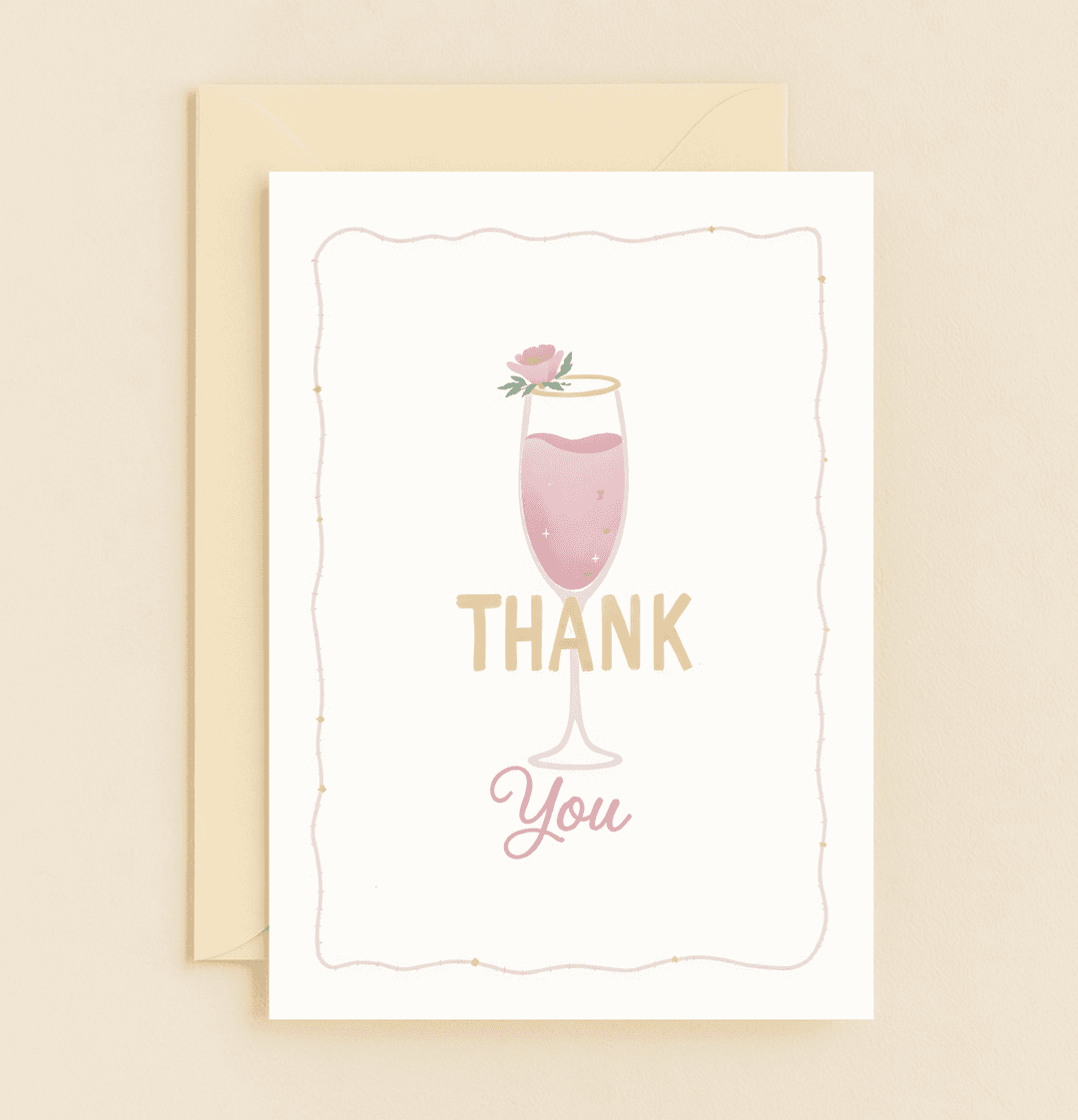 Raise a toast to gratitude with our elegant "Cheers to Your Kindness!" card, featuring a charming rosΓ© champagne design and playful wordplay.