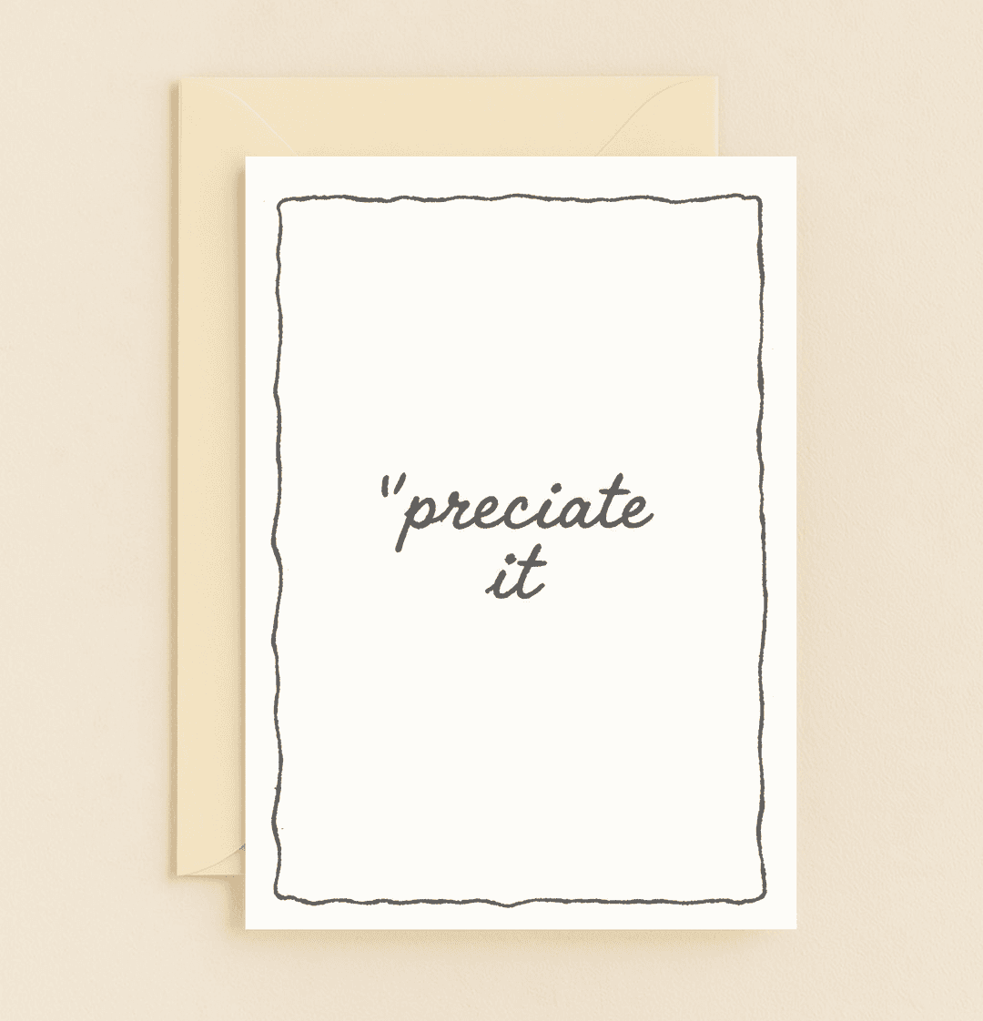 Express your gratitude with casual charm using our minimalist "Heartfelt Thanks in Simple Words" card, featuring playful wordplay and a heartfelt touch.