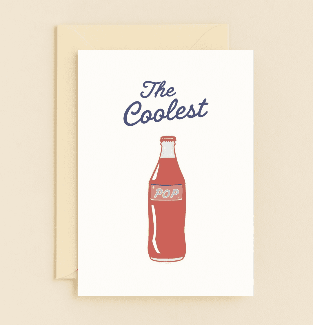 Celebrate Dad this Father's Day with a retro-inspired card featuring a cool, nostalgic soda bottle design and playful wordplay, perfect for the pop in your life.