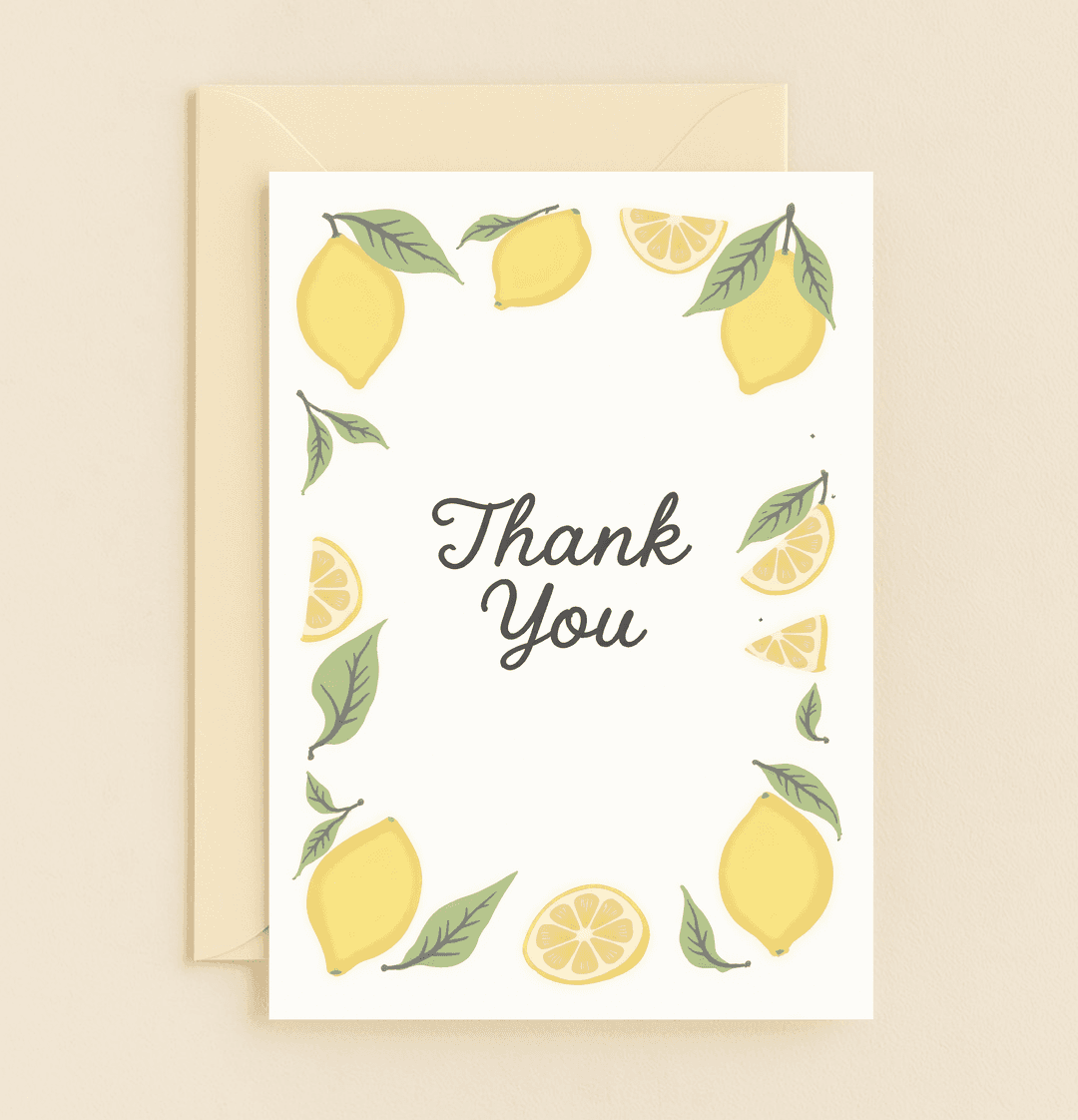 Express heartfelt thanks with a dash of wit using our Citrus Burst of Gratitude card, featuring vibrant lemons and playful observational humor.