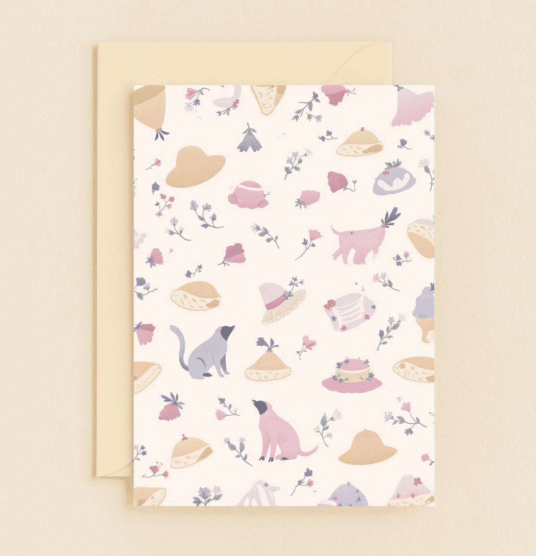 Celebrate Mother's Day with "Pastel Dreams and Floral Whimsy," a whimsical card featuring pastel hues, floral arrangements, and charming animals for a light-hearted delight.