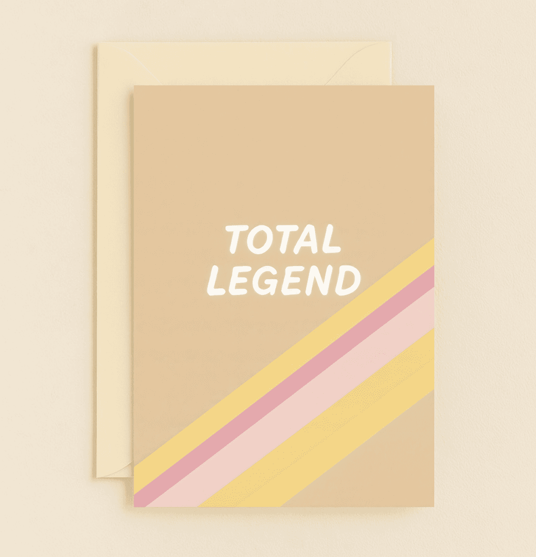 Celebrate Father's Day with this retro-style card featuring bold "TOTAL LEGEND" text on vibrant stripes, perfect for the legendary dad in your life.