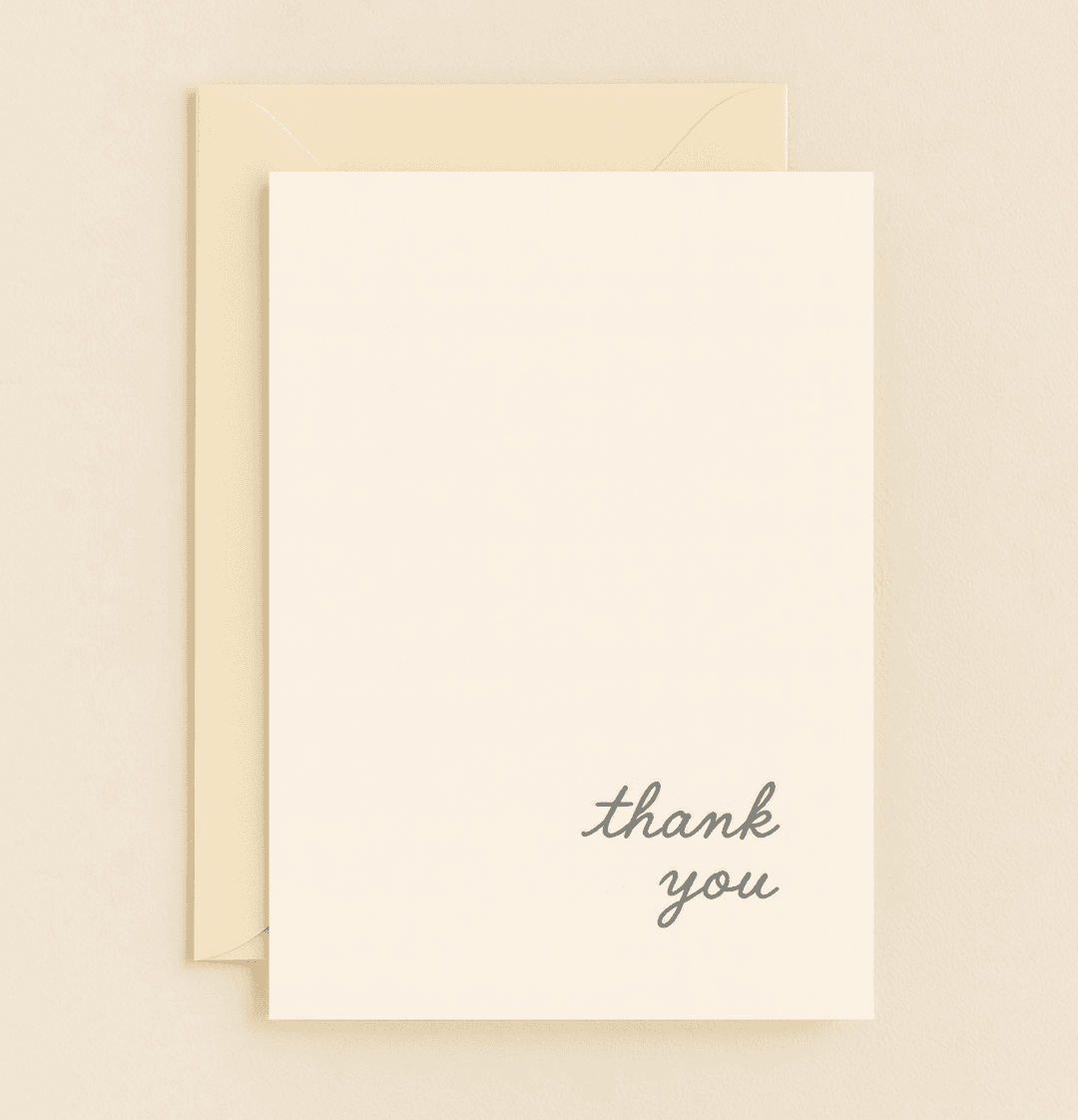 Express gratitude with understated elegance using our minimalistic card featuring a heartfelt "thank you" in a beautiful cursive, handwritten font.