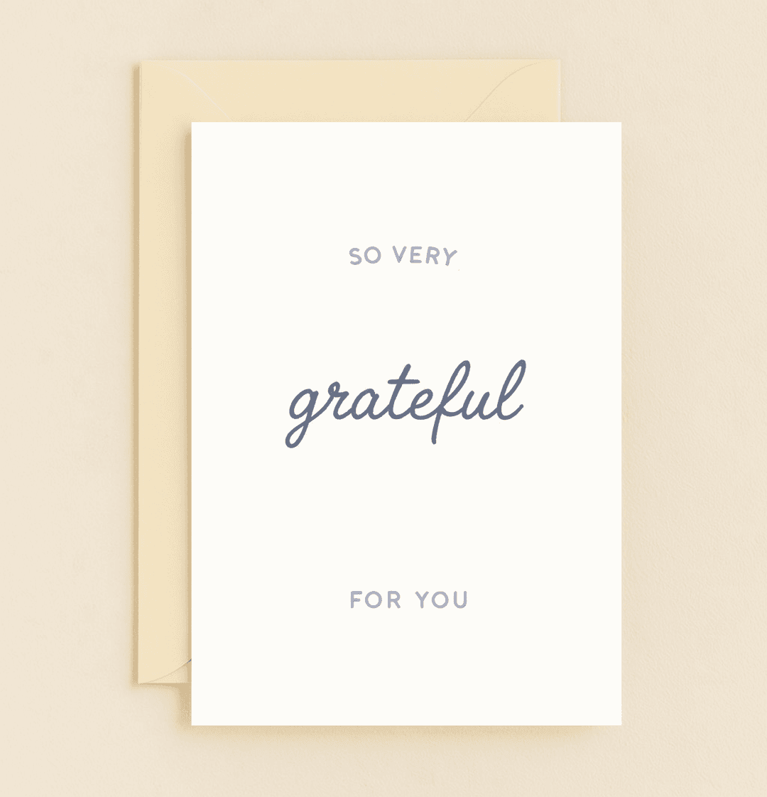Express your heartfelt gratitude with this minimalist thank you card featuring elegant, gentle blue text on a serene white background.