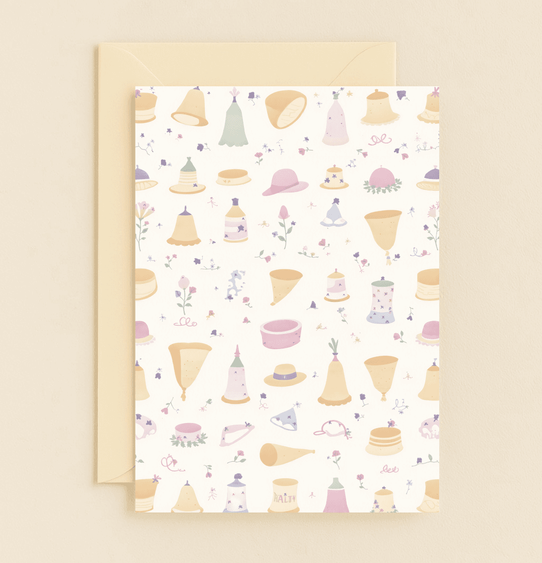 Celebrate Easter with a whimsical parade of pastel hats, bells, and flowers, capturing the essence of spring's joyful and airy spirit.