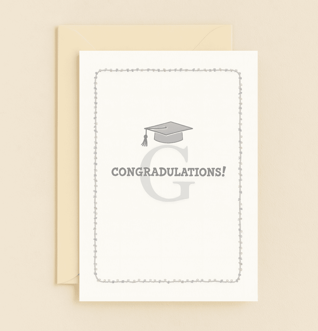 Celebrate academic achievements with our "Hats Off to Your Success!" card, featuring a graduation cap, bold congratulations, and a colorful knot border.