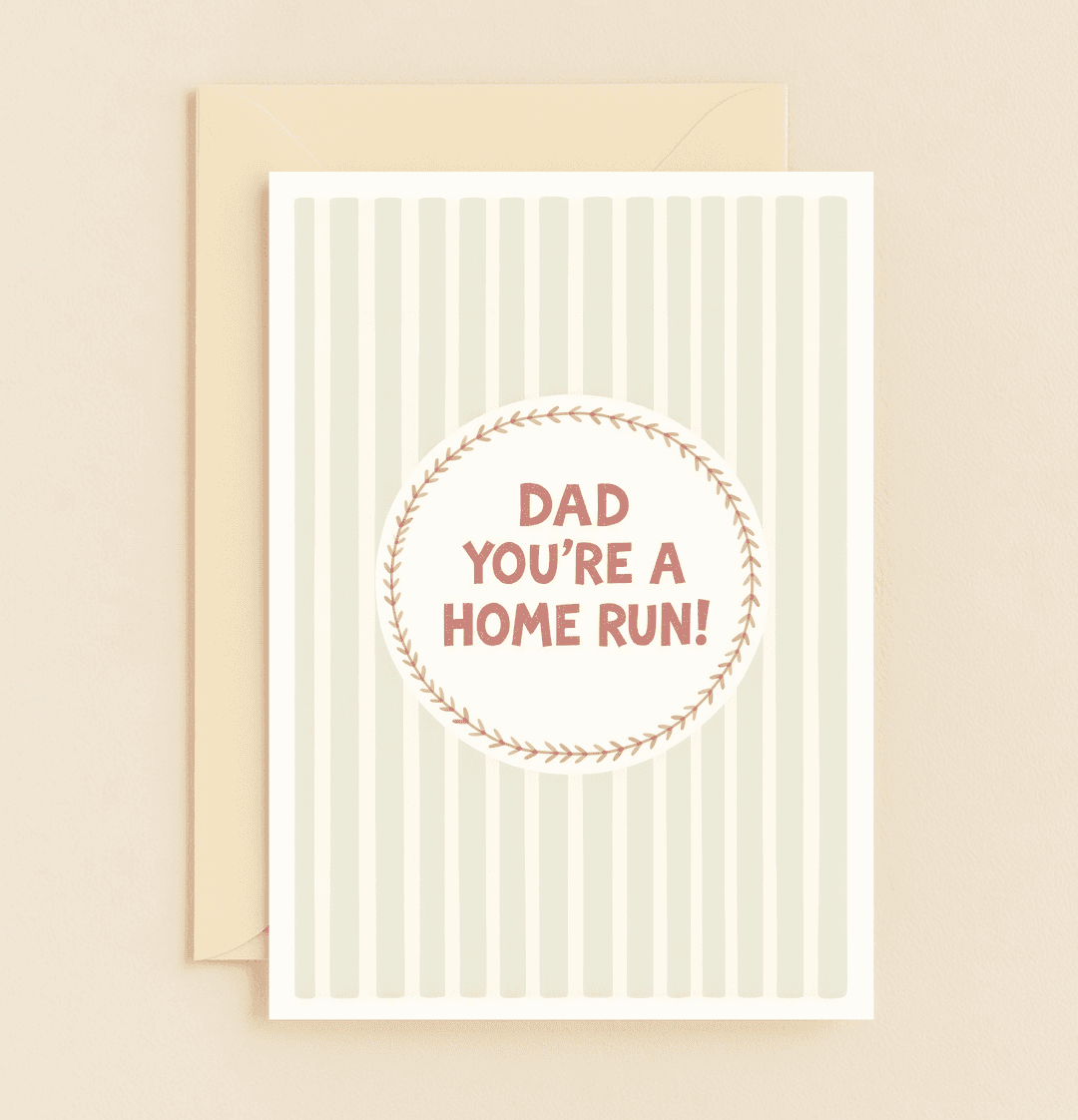 Celebrate Father's Day with a card that sports playful baseball wordplay and a heartfelt message, perfect for dads who are a true home run!.