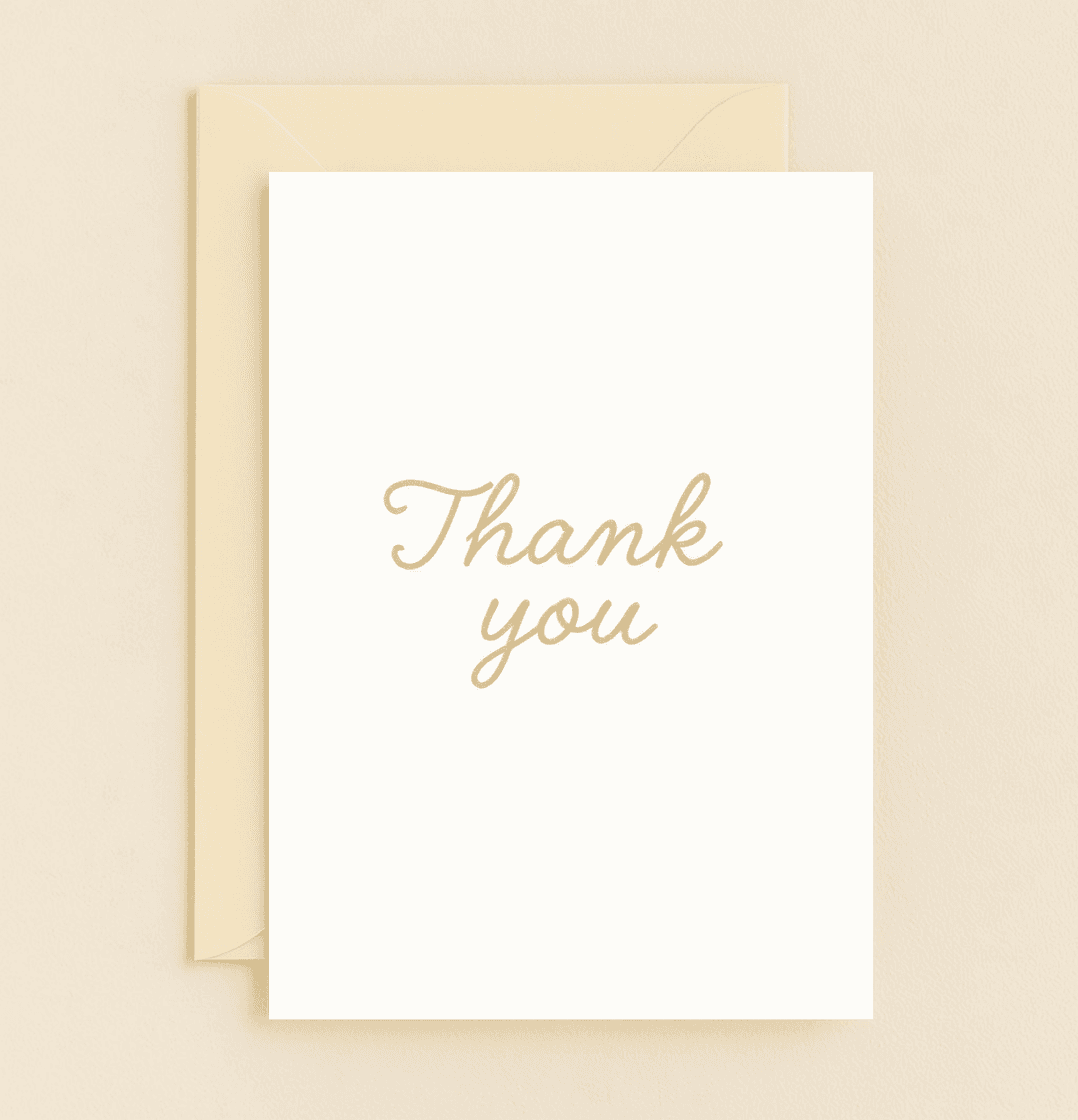 Express heartfelt appreciation with the "Golden Touch of Gratitude" card, featuring elegant gold cursive on a minimalist white backdrop.