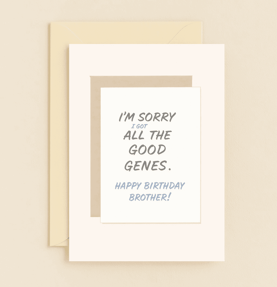 Celebrate your brother's birthday with a minimalist card that delivers a playful jab, perfect for sibling rivalry and a good laugh.