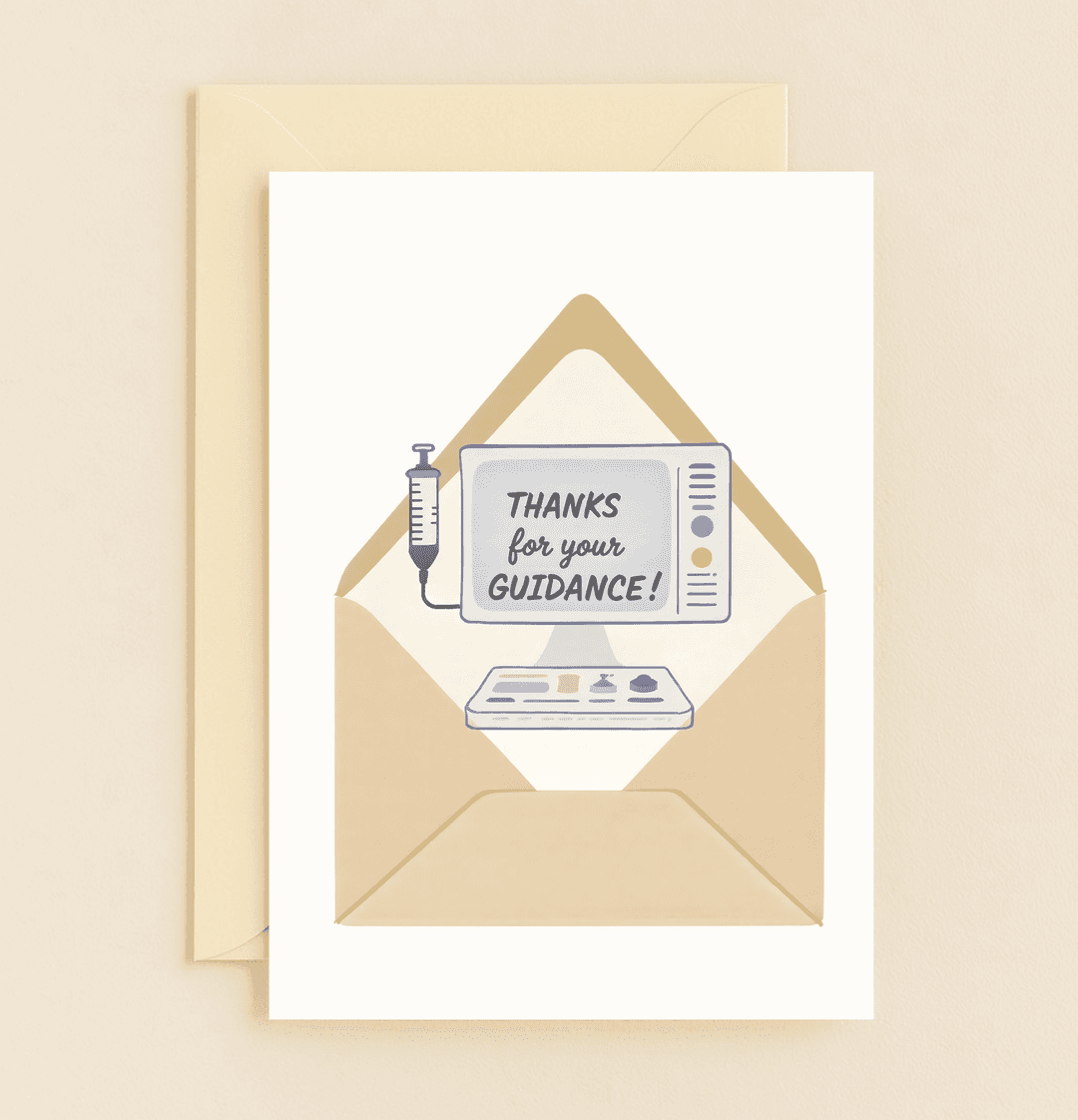 Express gratitude with a touch of nostalgia through this vintage TV-themed card, blending observational humor and a nod to scientific guidance.