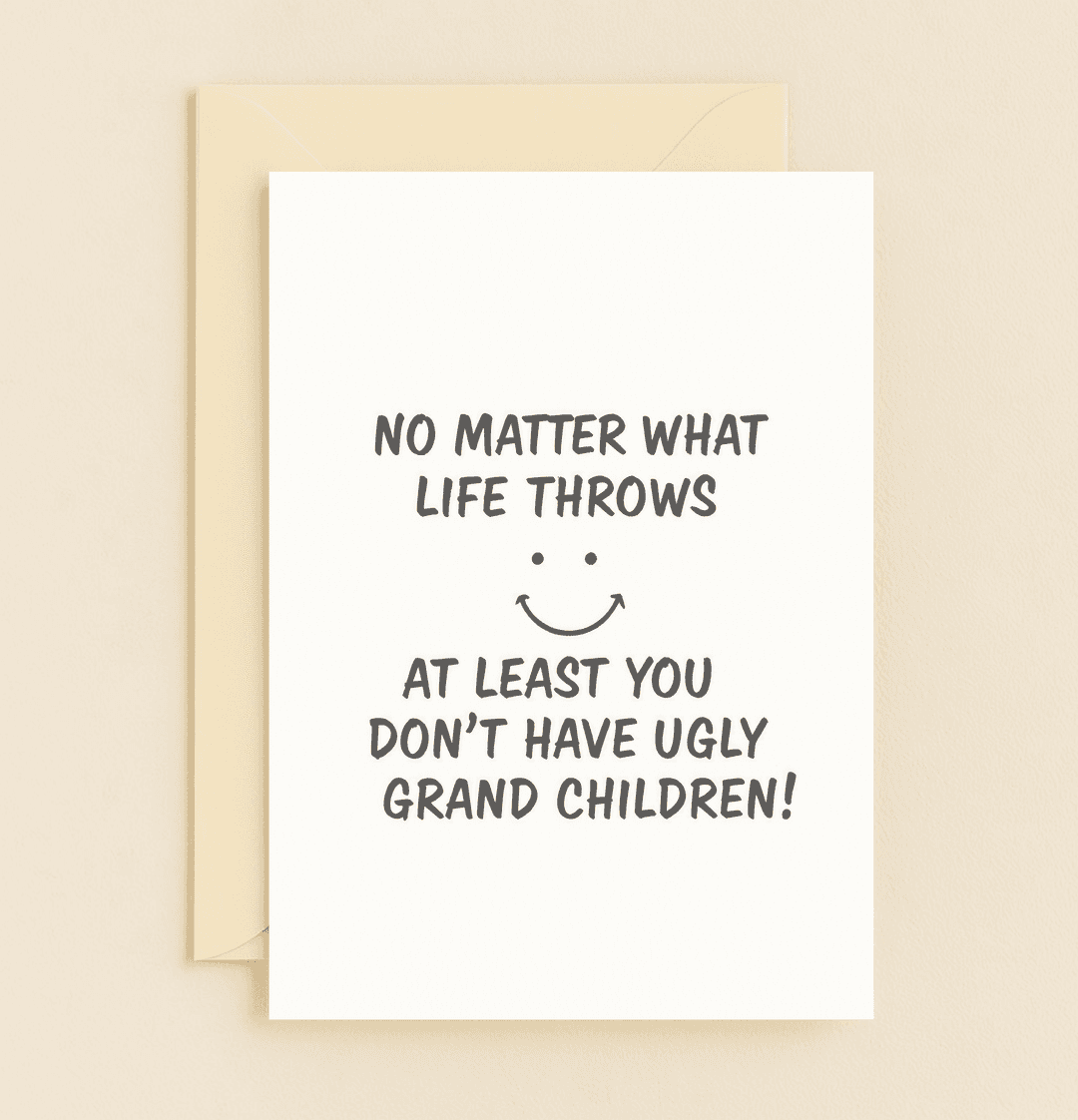 Celebrate Father's Day with a smile and a touch of humor with this playful card that reminds granddads of their adorable, not-so-ugly grandchildren.