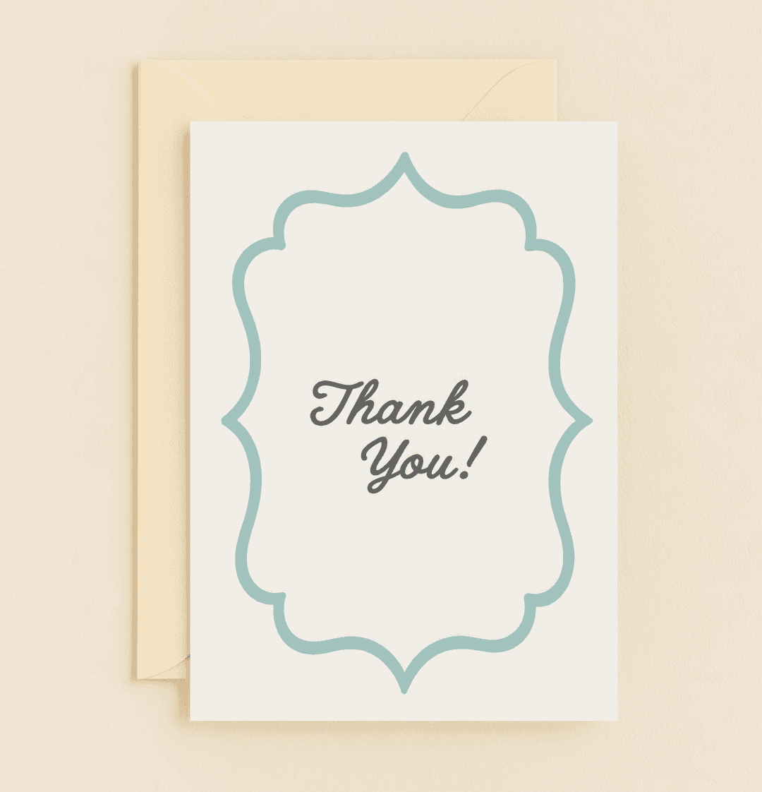 With its elegant cursive font and decorative teal border, the "Grateful Heart, Simple Thanks" card offers a minimalist yet sophisticated way to express your appreciation.