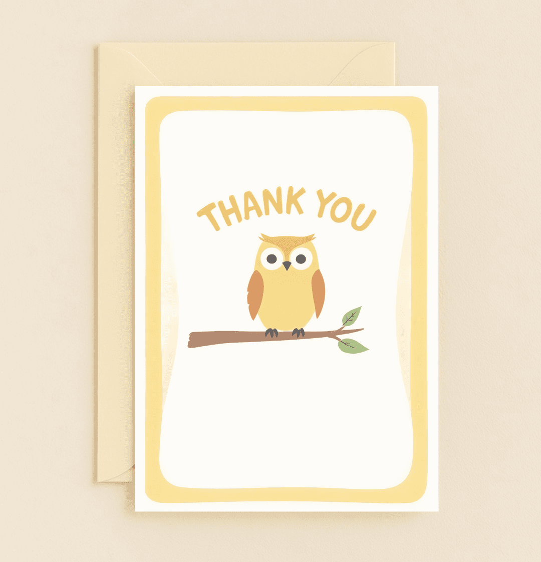 Express gratitude with a playful touch using our charming owl-themed thank you card, featuring delightful puns and a nature-inspired design.