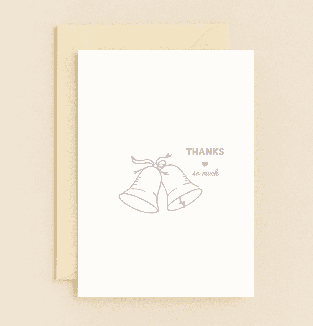 Express your gratitude with this elegant card, featuring a minimalist bell design and heartfelt message perfect for saying "THANKS so much.