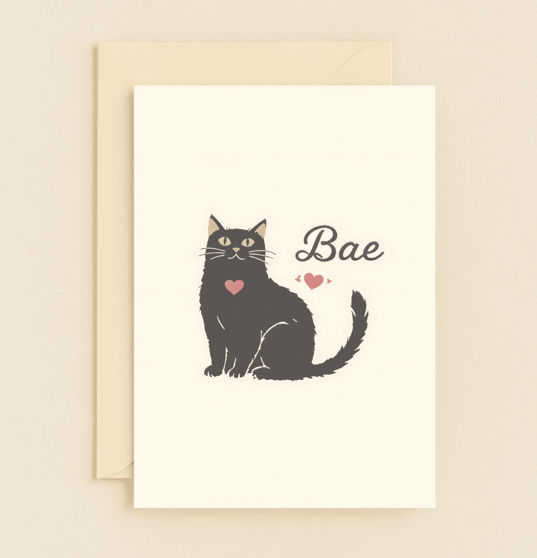 Celebrate your love with our Cat-astrophically Cute Love Card, featuring a charming black cat and playful puns perfect for your anniversary.