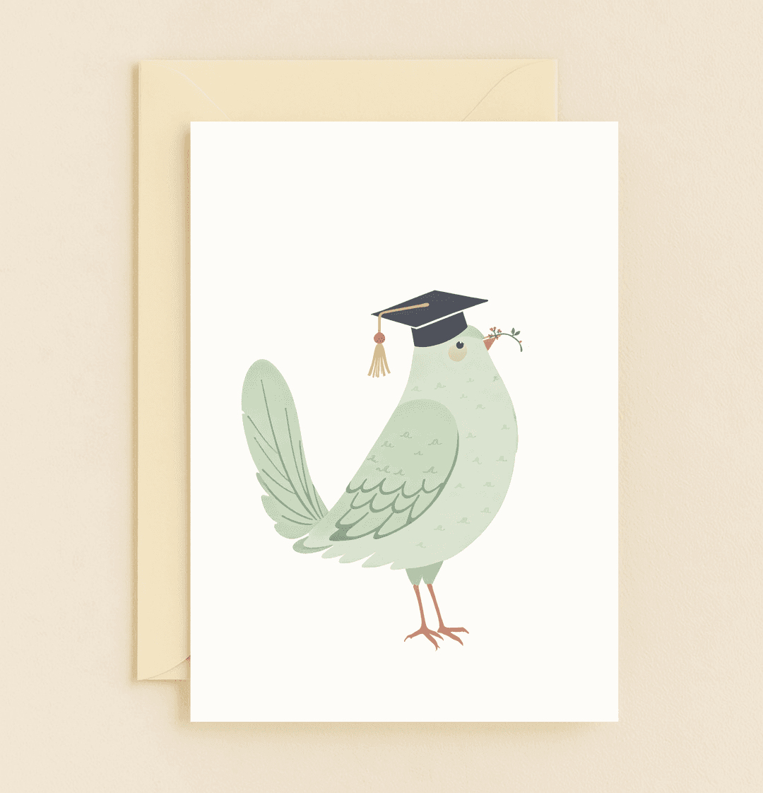 Celebrate their achievement with a charming card featuring a bird in a graduation cap, ready to soar with floral grace into their bright future.