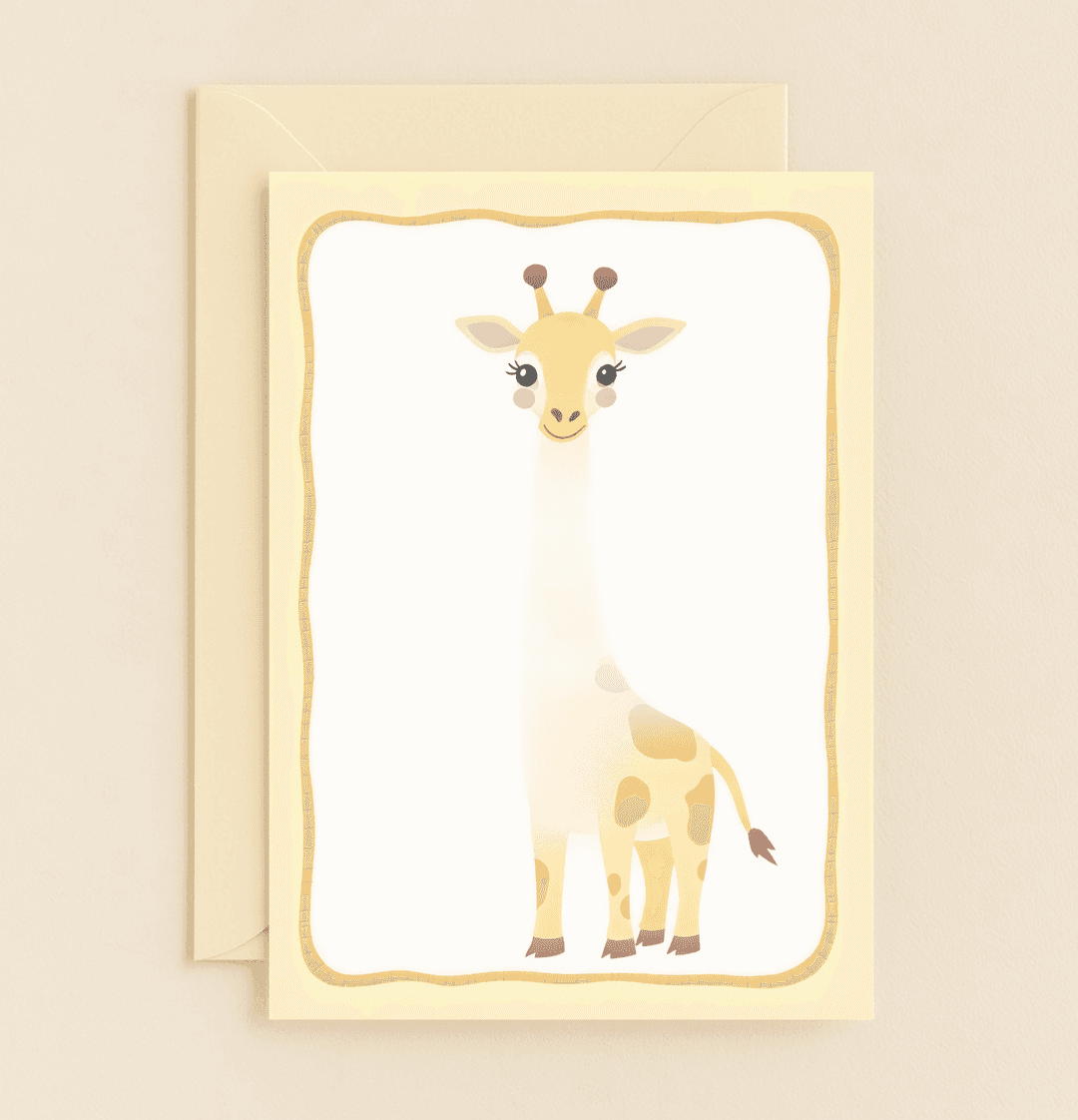 Celebrate Mother's Day with "Tall Hugs and Heartfelt Love," featuring a cute cartoon giraffe spreading warmth and affection in a delightful, wholesome design.