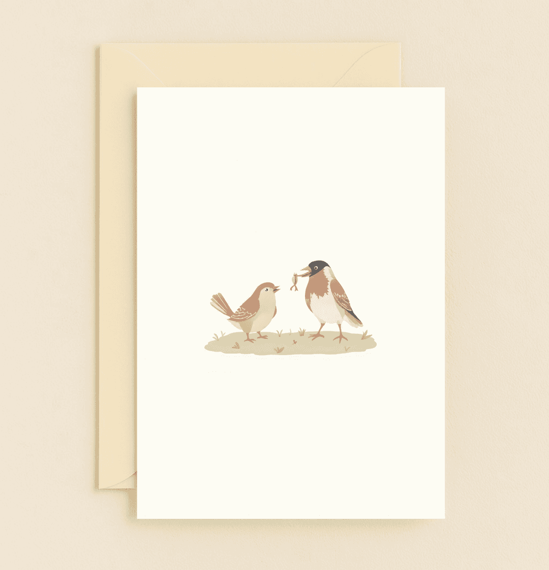Celebrate Mother's Day with this charming card featuring two delightful birds sharing a flower, perfect for expressing love and appreciation with a touch of humor.