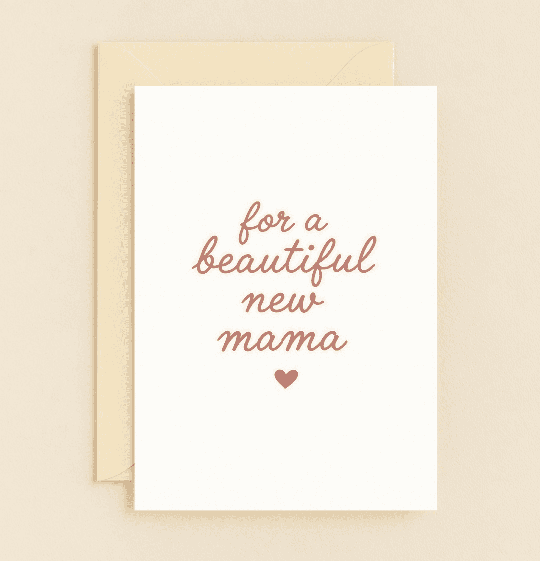 Celebrate a new mom's journey with this elegant Mother's Day card featuring a heartfelt message in a minimalist, handwritten design.
