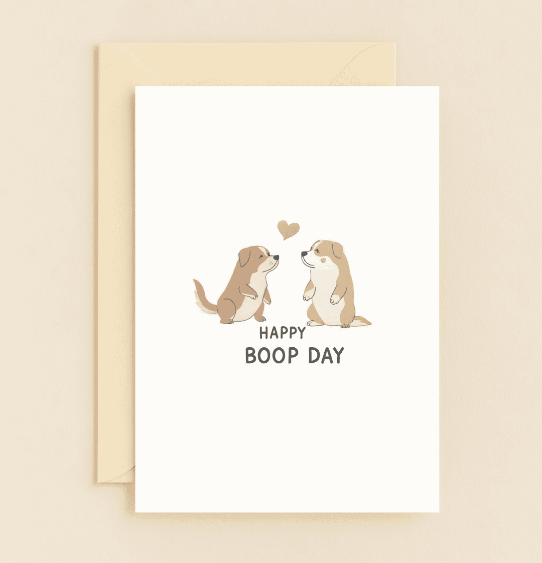Celebrate Valentine's Day with a "Paw-some Love" card, featuring adorable cartoon dogs and playful puns for the perfect heartwarming boop!.