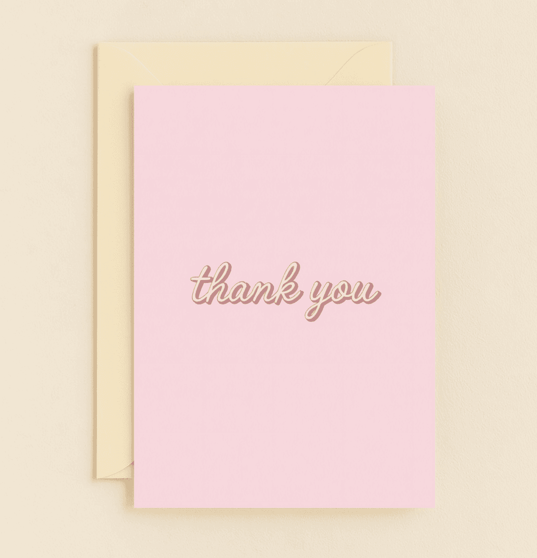 Express your gratitude elegantly with our minimalist "Pink Perfection: Grateful and Graceful" card, featuring cursive lettering on a soft pink backdrop.