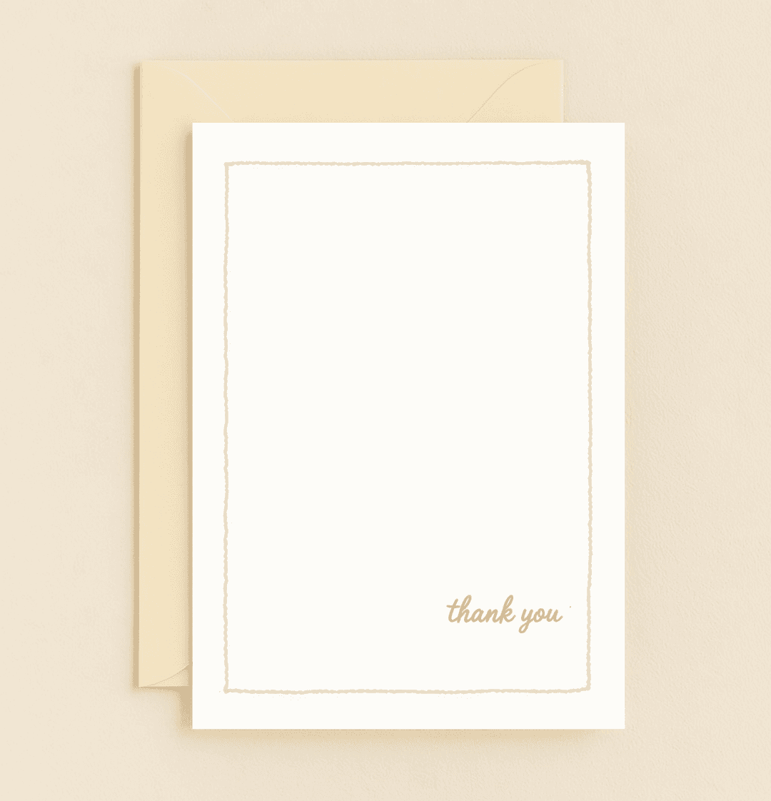 Discover the Simple Elegance of Gratitude with our minimalistic thank you card, featuring a hand-drawn border and elegantly scripted text.