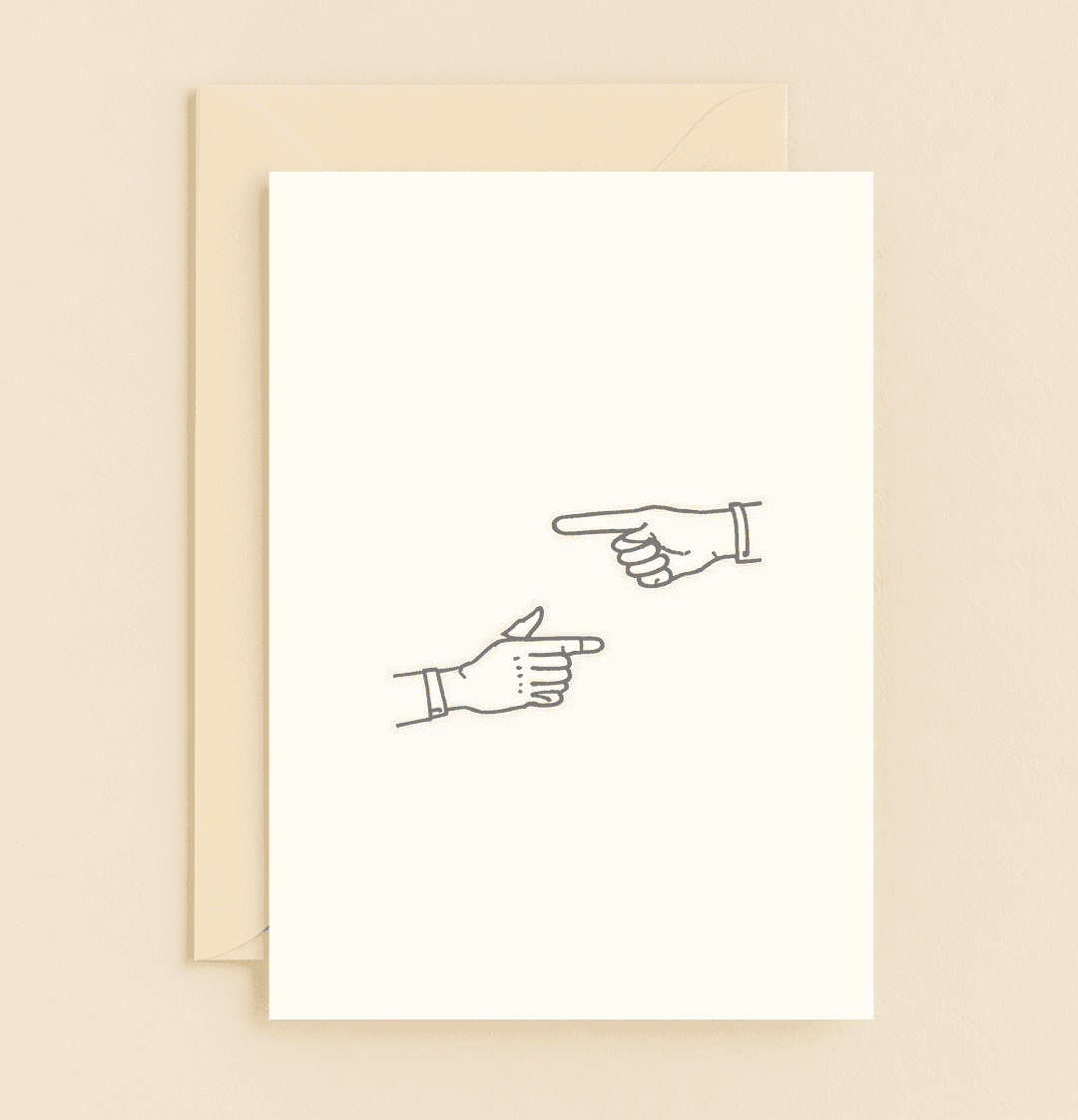 Express gratitude with a playful twist using our "Pointing Out Your Awesomeness!" card, featuring minimalist hand gestures and clever wordplay.