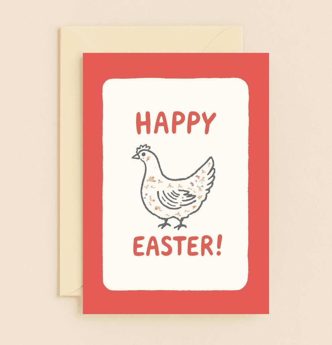 Celebrate Easter with a cluck-tastic card featuring a colorful patterned chicken and playful puns, perfect for spreading holiday cheer!.