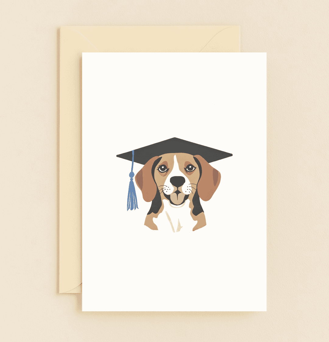 Celebrate graduation with a cheerful beagle in a cap, bringing smiles and "pawsitive" vibes for future achievements!.