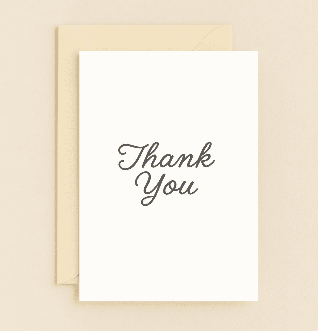 Express heartfelt gratitude with this elegant thank you card, featuring a minimalist design and stylish cursive font that speaks volumes in simplicity.