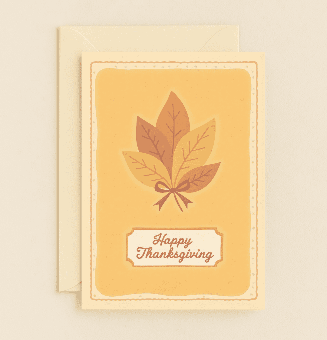 Celebrate Thanksgiving with a cozy card featuring autumn leaves and warm colors, perfect for sending heartfelt wishes this fall season.
